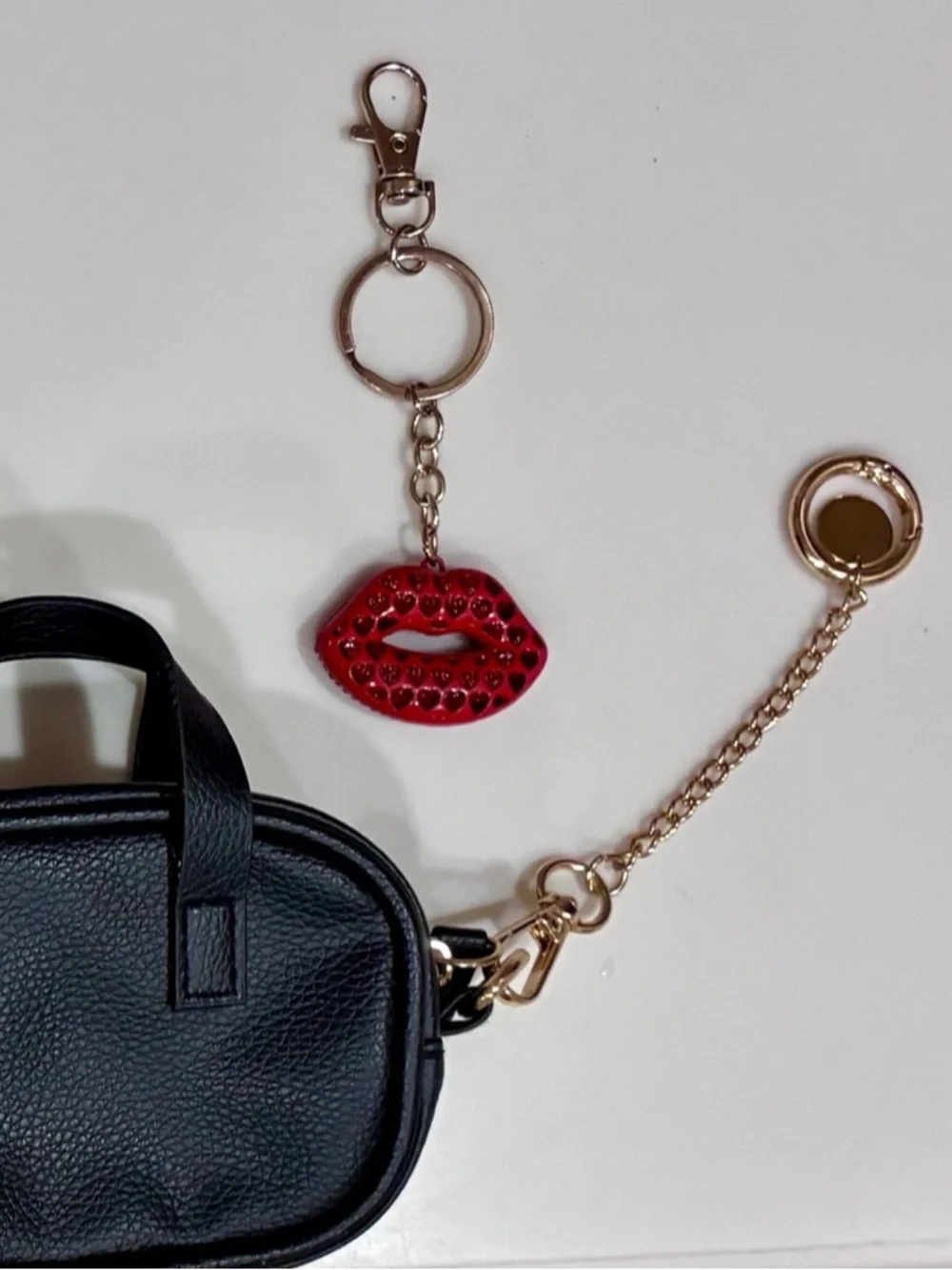 Sephora Beauty Insider Mini Bag & Red Rhinestone Lip Charm Keychain - Picture 4 of 4